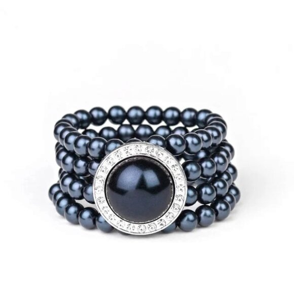 Paparazzi Jewelry Accessories - Top Tier Twinkle - Blue Bracelet - Vintage - Picture 2 of 4